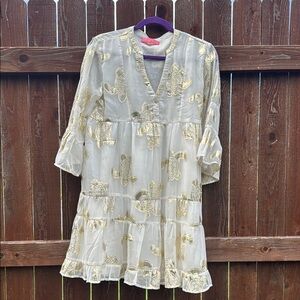 Simply Southern Cream and Gold Dress